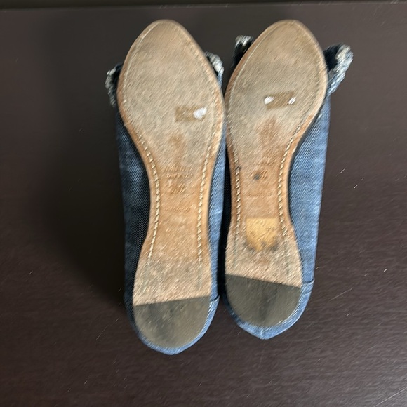 MIU MIU blue denim bow ballet flats round toe studs leather Designer 35.5 US 5.5 - Picture 9 of 10